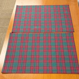 Longaberger Christmas placemats. Set of two imperial stripe. Reversible.